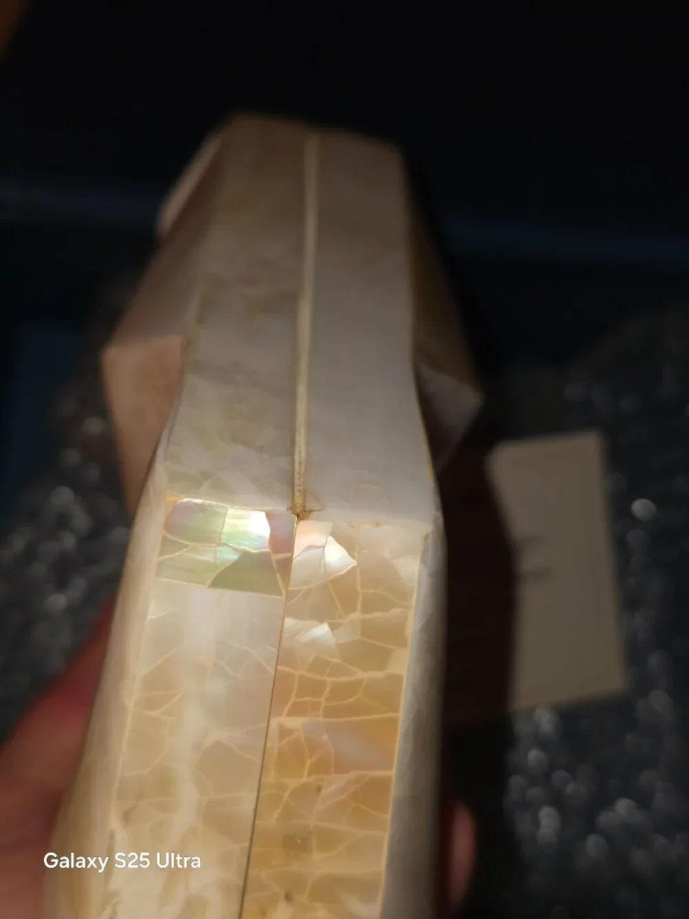Brand New Kultura Handcrafted Mother of Pearl Mosaic Evening Clutch